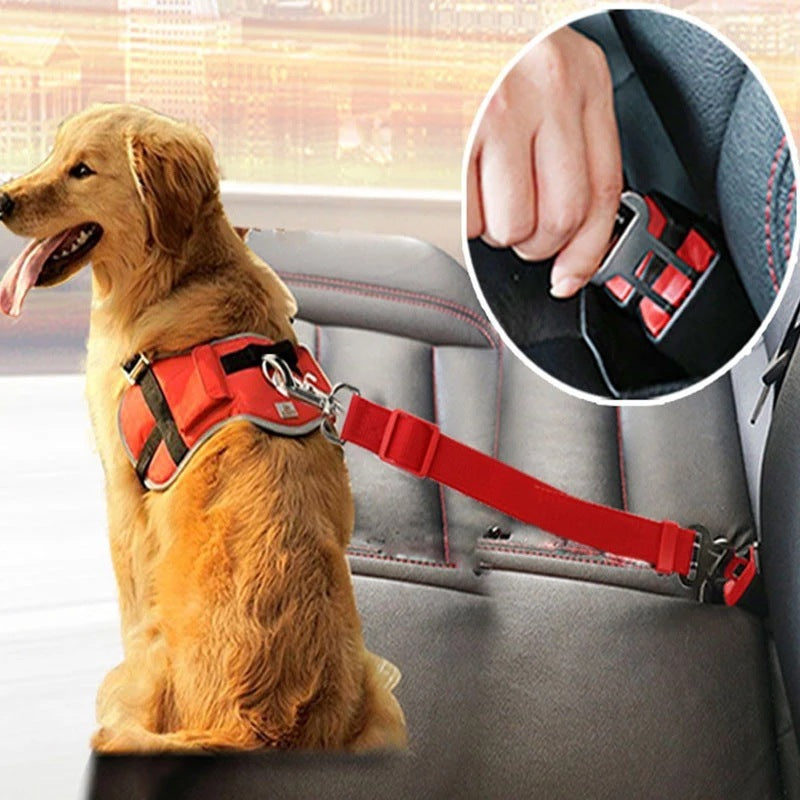 Adjustable Pet Car Seat Belt – Safety Harness for Dogs & Cats