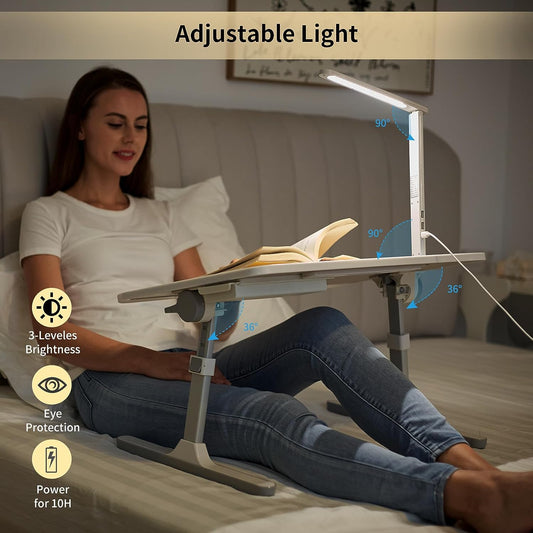 Adjustable laptop desk with LED lamp - Work with comfort