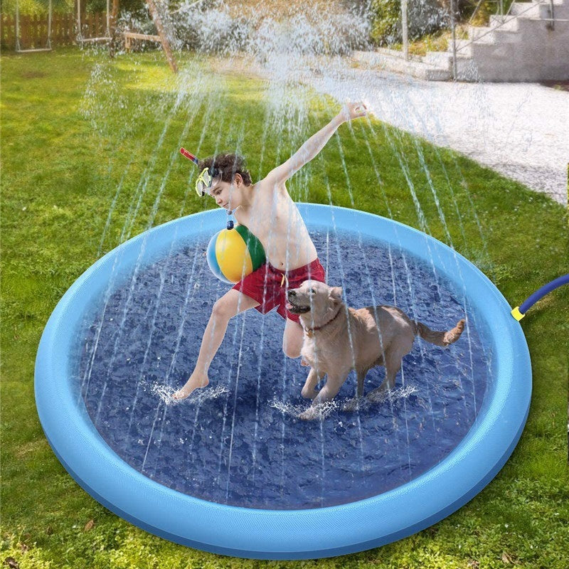 Fun Backyard Fountain Play Mat For Kids and your Pet Dog-Splash and Get Wet in Summer with your Pets and Kids