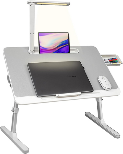 Adjustable laptop desk with LED lamp - Work with comfort