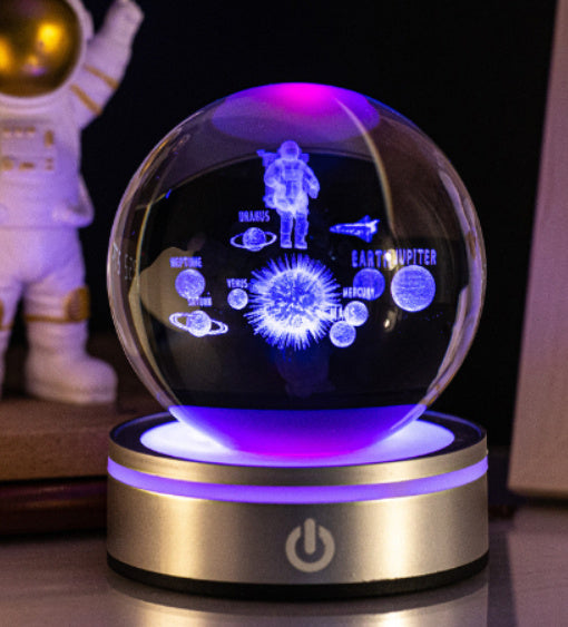 3D Luminous Crystal Night Globe