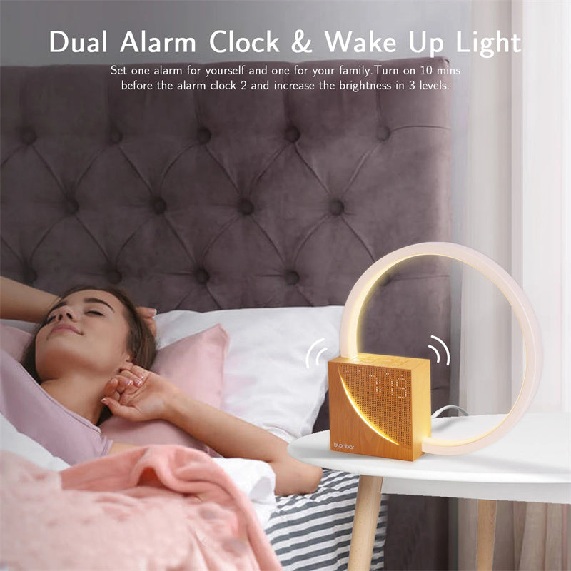 Smart Bedside Touch Lamp with Natural Sounds & Alarm Clock