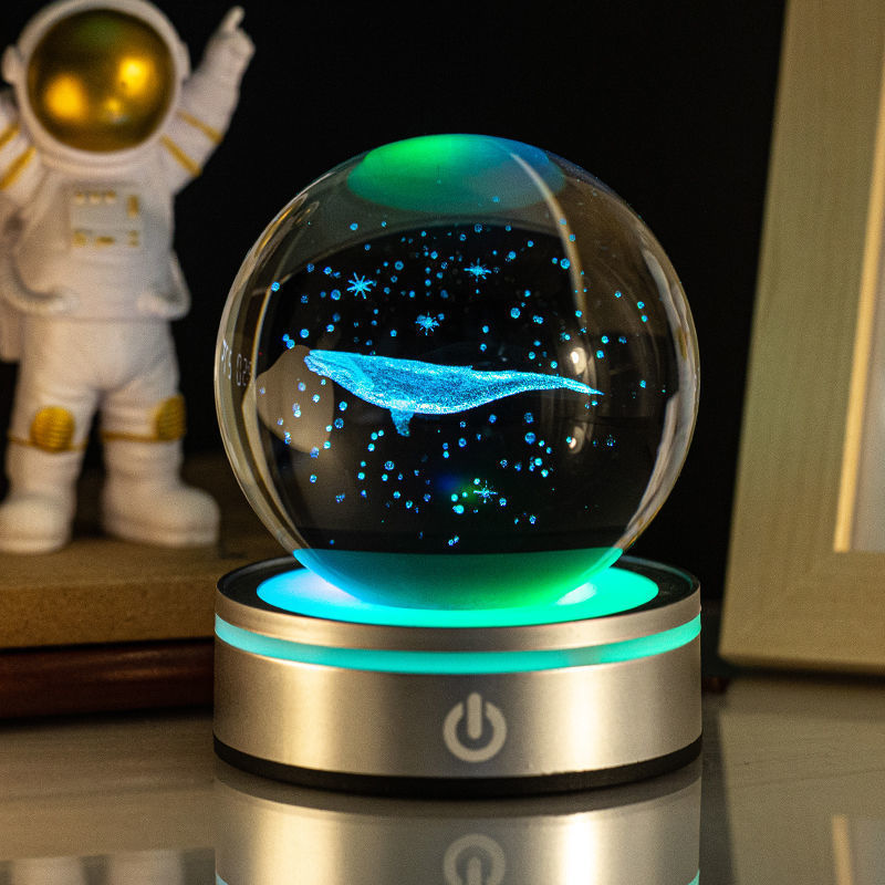 3D Luminous Crystal Night Globe