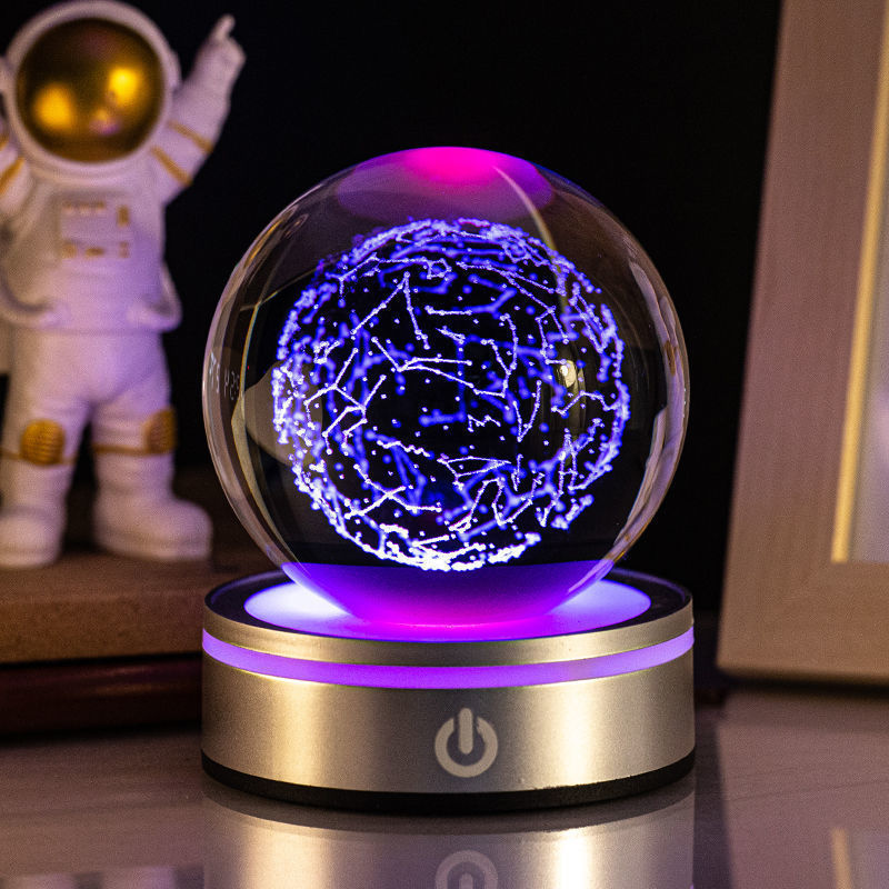 3D Luminous Crystal Night Globe