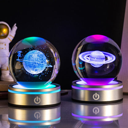 3D Luminous Crystal Night Globe