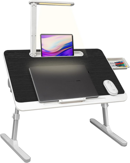 Adjustable laptop desk with LED lamp - Work with comfort