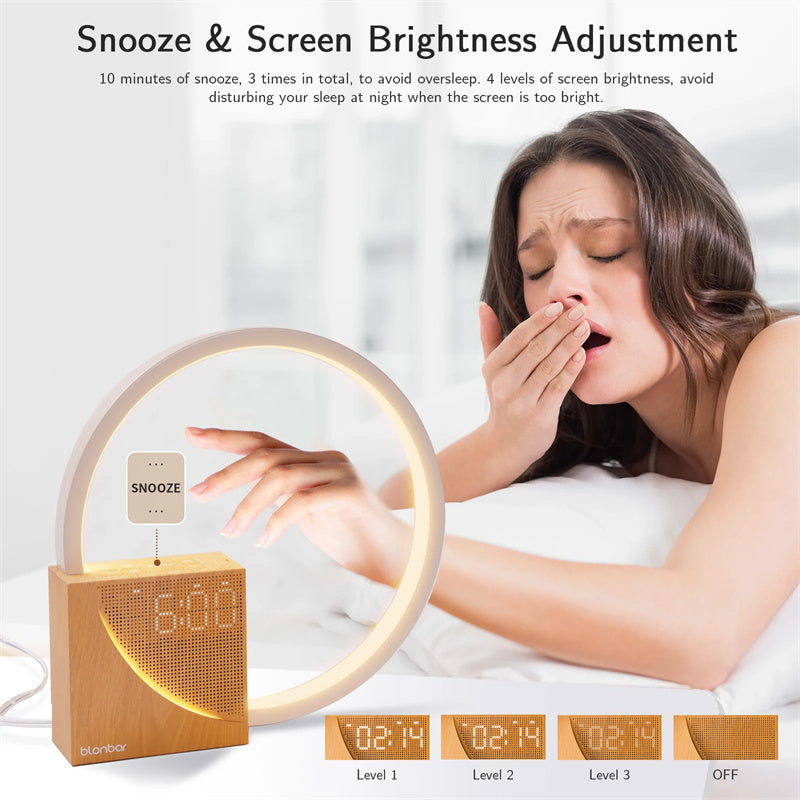 Smart Bedside Touch Lamp with Natural Sounds & Alarm Clock