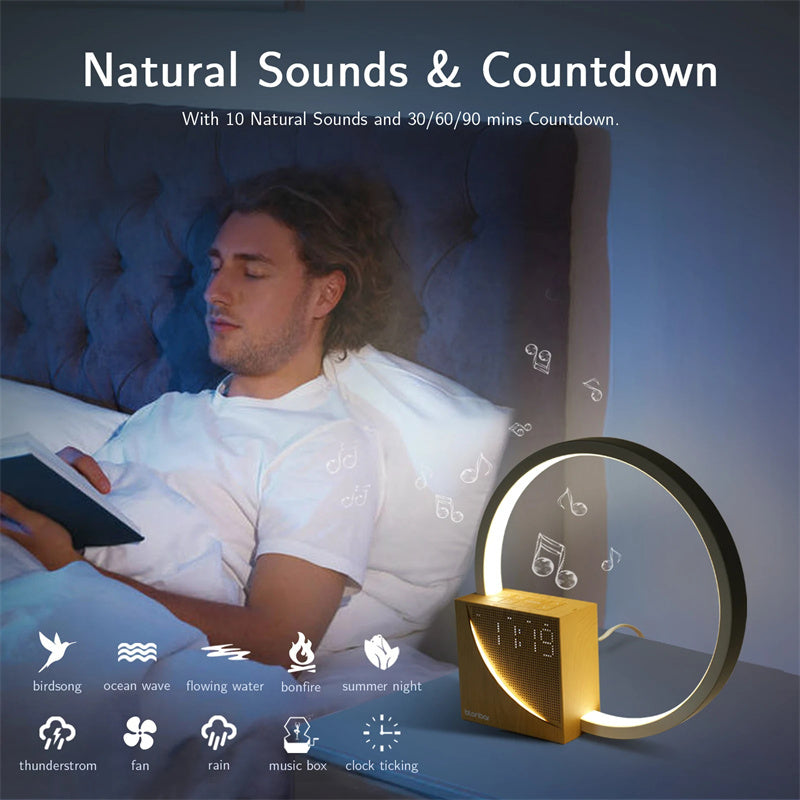 Smart Bedside Touch Lamp with Natural Sounds & Alarm Clock