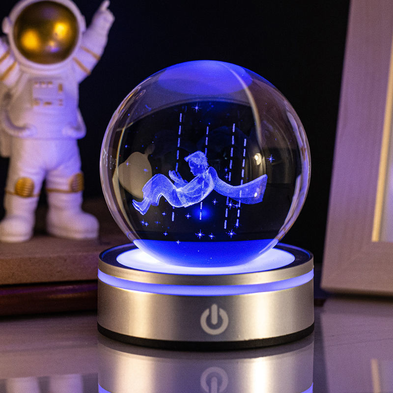 3D Luminous Crystal Night Globe