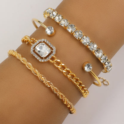 Elegant 4 pc Crystal Bracelet Set