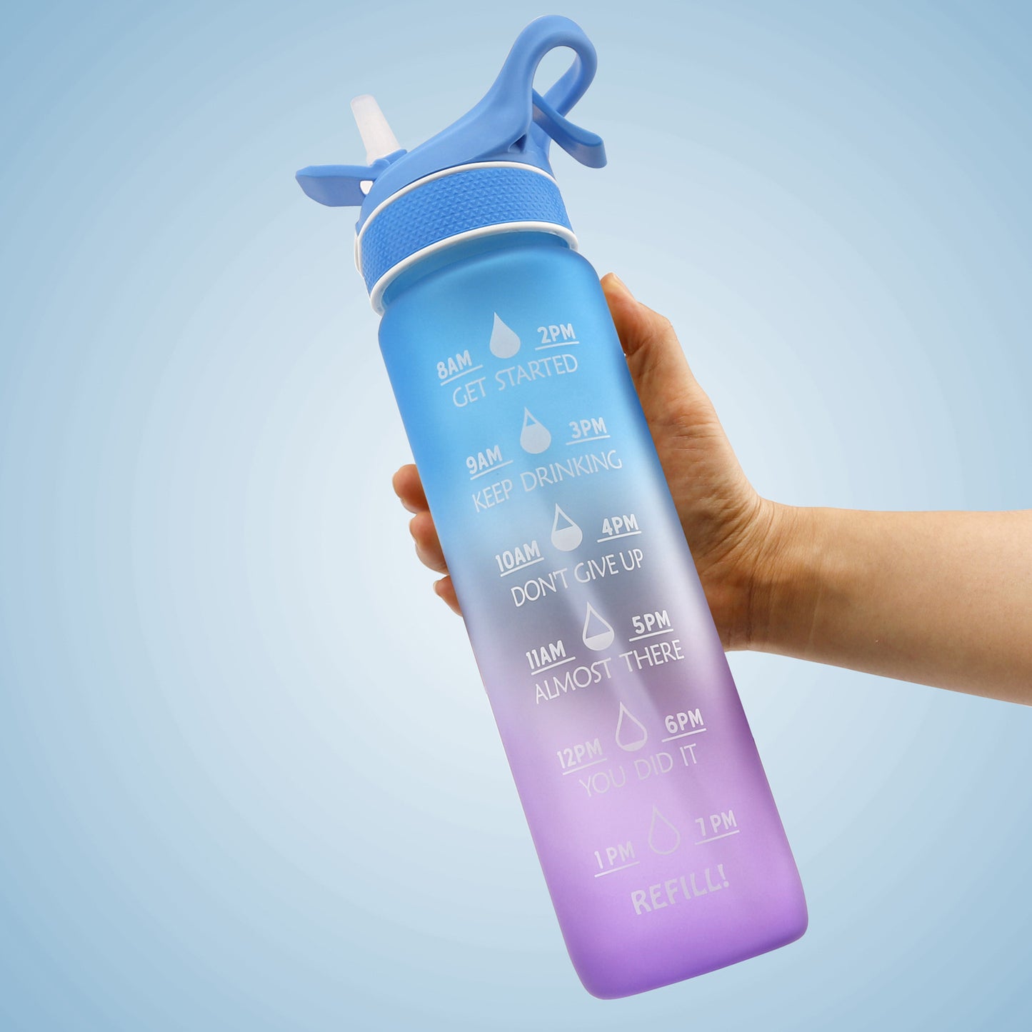 Mist Spray Water Tracker Bottle