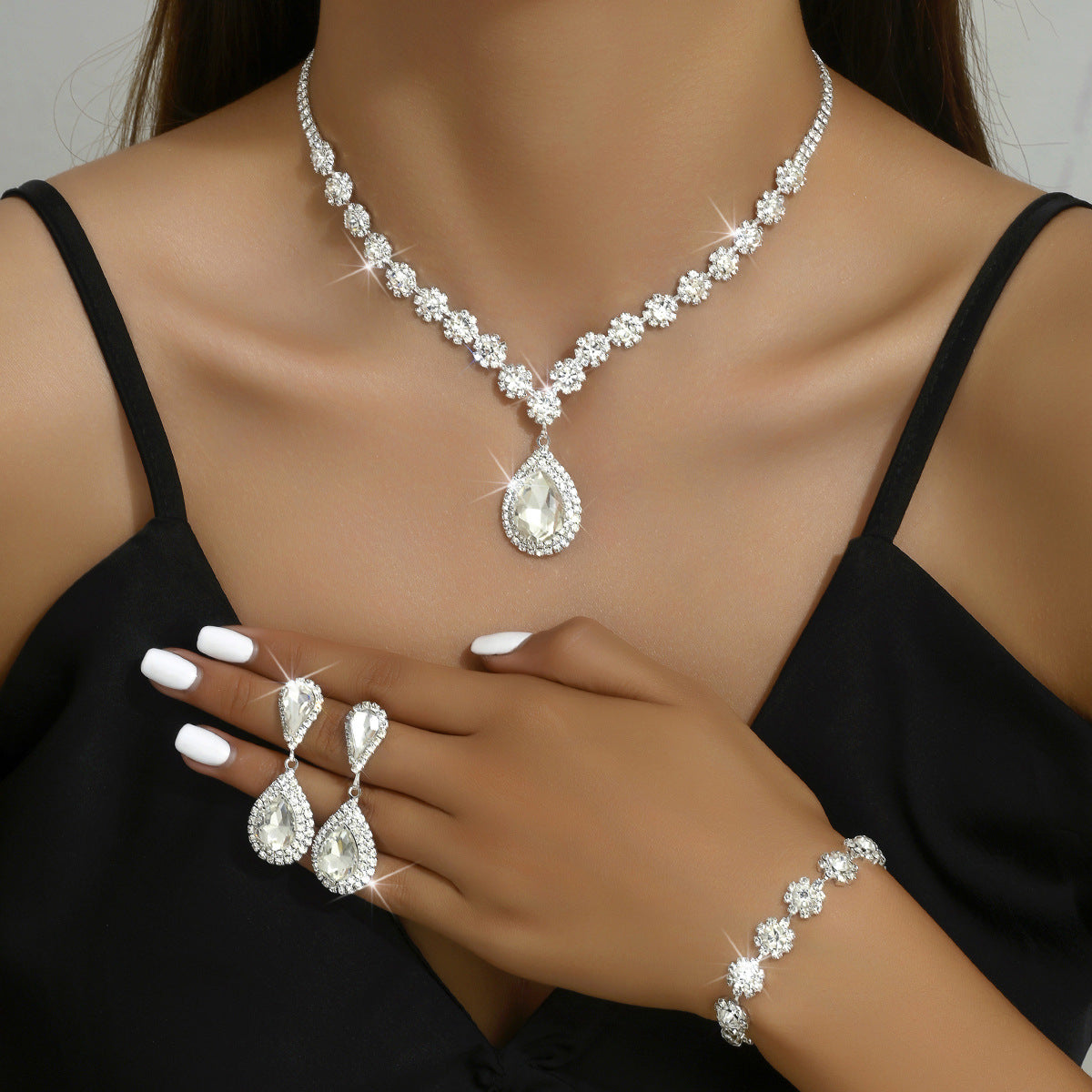 Radiant Rhinestone Jewelry Set