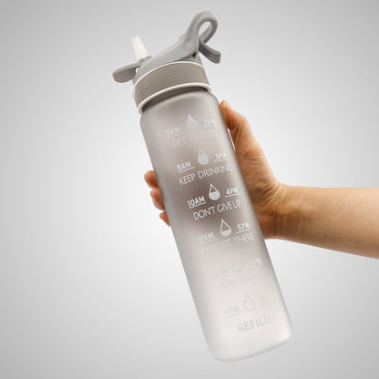 Mist Spray Water Tracker Bottle