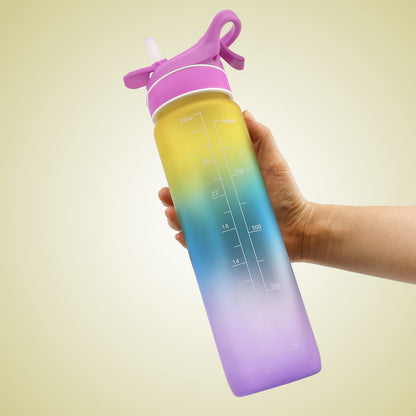 Mist Spray Water Tracker Bottle