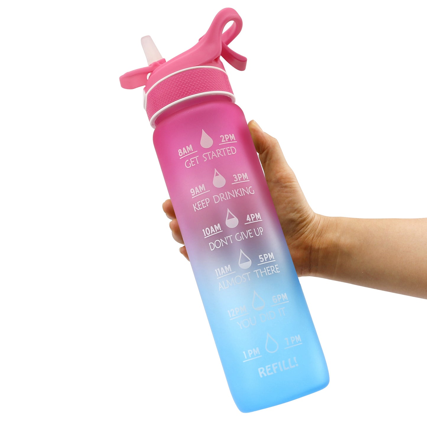 Mist Spray Water Tracker Bottle