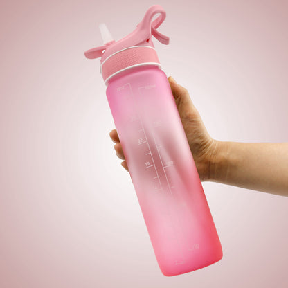 Mist Spray Water Tracker Bottle