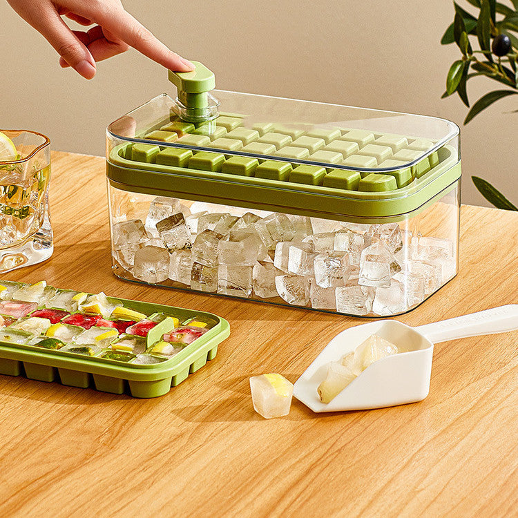 One Press Ice Cube Maker with Storage Box