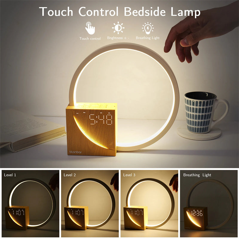 Smart Bedside Touch Lamp with Natural Sounds & Alarm Clock