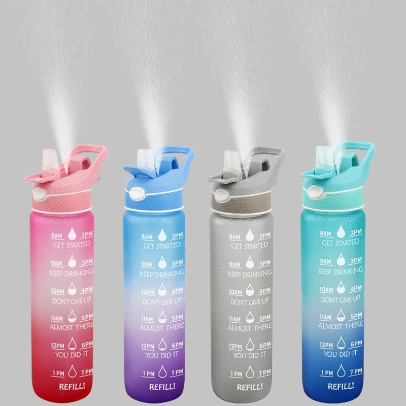 Mist Spray Water Tracker Bottle