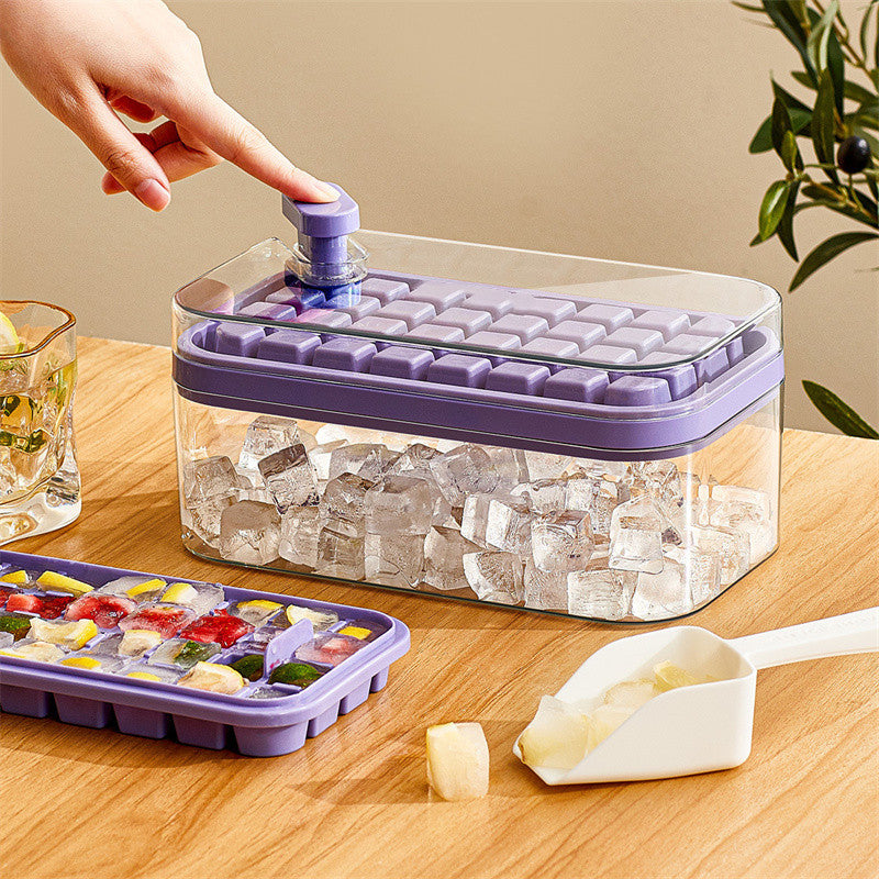 One Press Ice Cube Maker with Storage Box