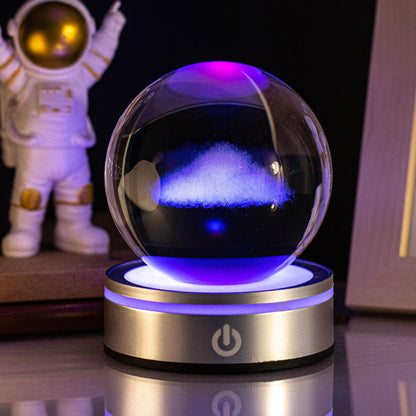 3D Luminous Crystal Night Globe